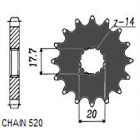 ZĘBATKA NAPĘDOWA PRZÓD MOTOCYKLOWA SUNSTAR SUNF345-14