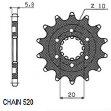 ZĘBATKA NAPĘDOWA PRZÓD MOTOCYKLOWA SUNSTAR SUNF311-13